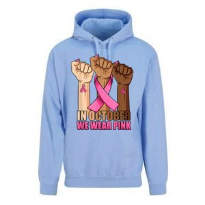 Hand In October We Wear Breast Cancer Awareness Month Gift Unisex Surf Hoodie