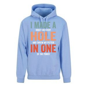 Hole In One Funny I Made A Bogey On Every Hole Golf Funny Gift Unisex Surf Hoodie