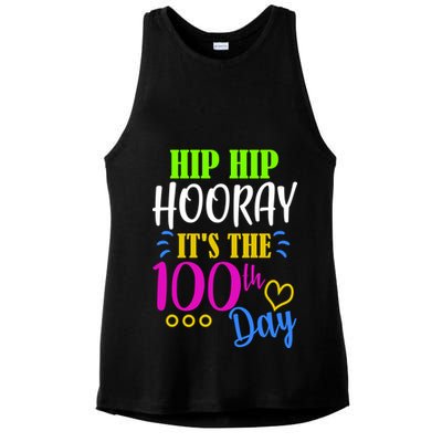 HIP HIP Hooray Its The 100th Day Of School  Ladies PosiCharge Tri-Blend Wicking Tank