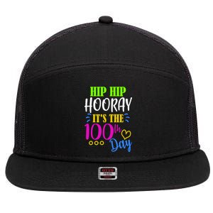 HIP HIP Hooray Its The 100th Day Of School  7 Panel Mesh Trucker Snapback Hat