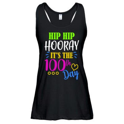 HIP HIP Hooray Its The 100th Day Of School  Ladies Essential Flowy Tank