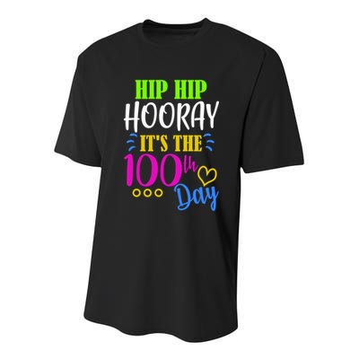 HIP HIP Hooray Its The 100th Day Of School  Youth Performance Sprint T-Shirt