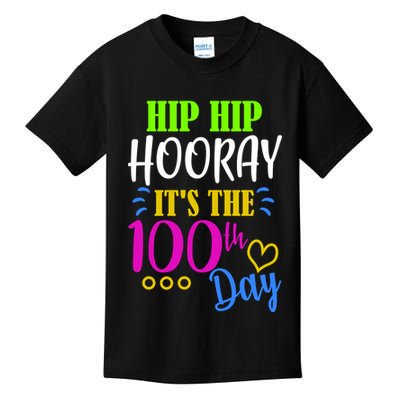 HIP HIP Hooray Its The 100th Day Of School  Kids T-Shirt