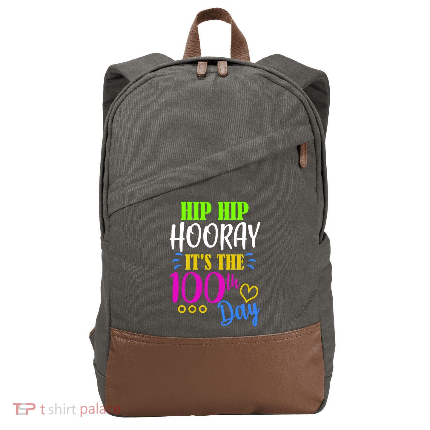 HIP HIP Hooray Its The 100th Day Of School  Cotton Canvas Backpack