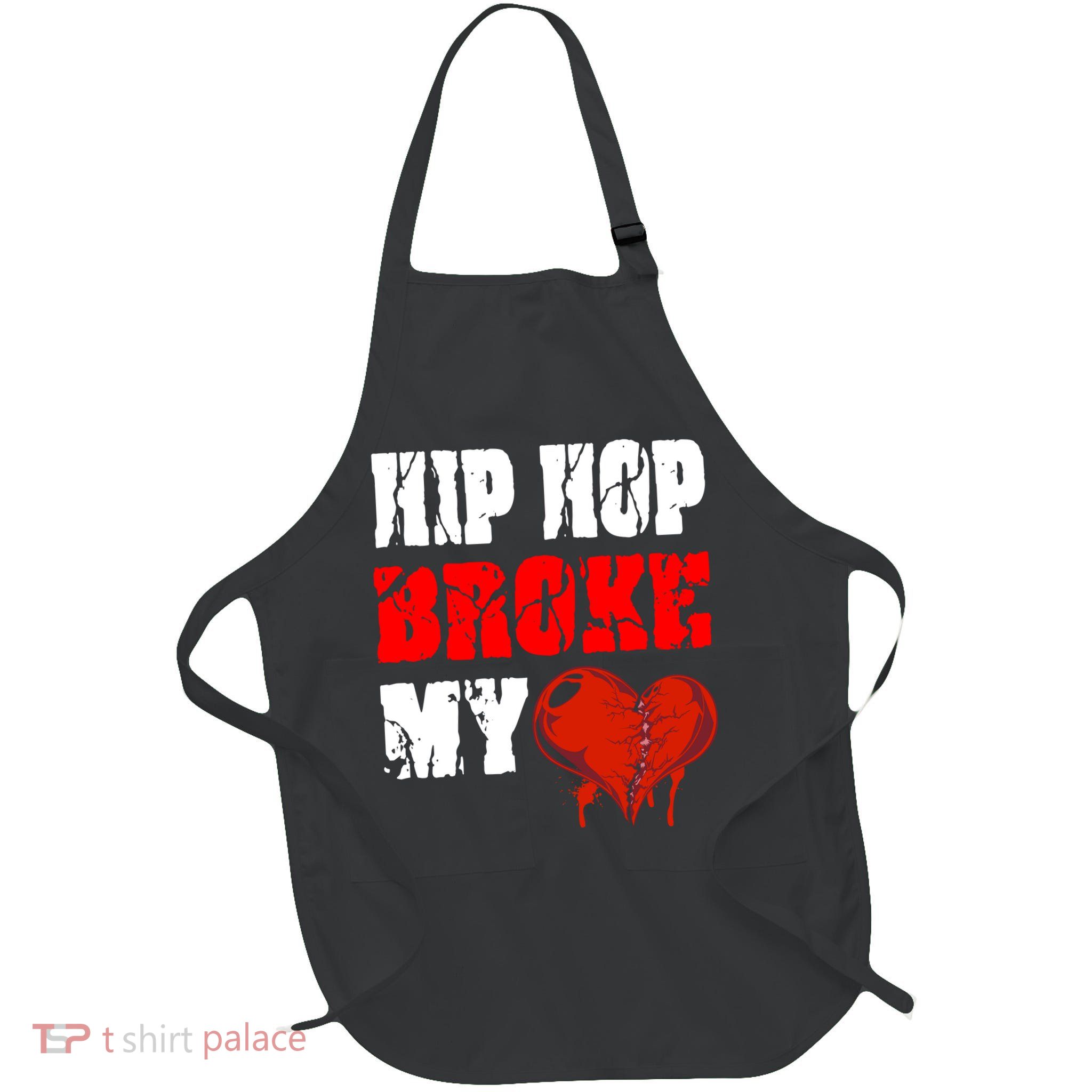 Hip Hop Broke My Heart Full-Length Apron With Pockets