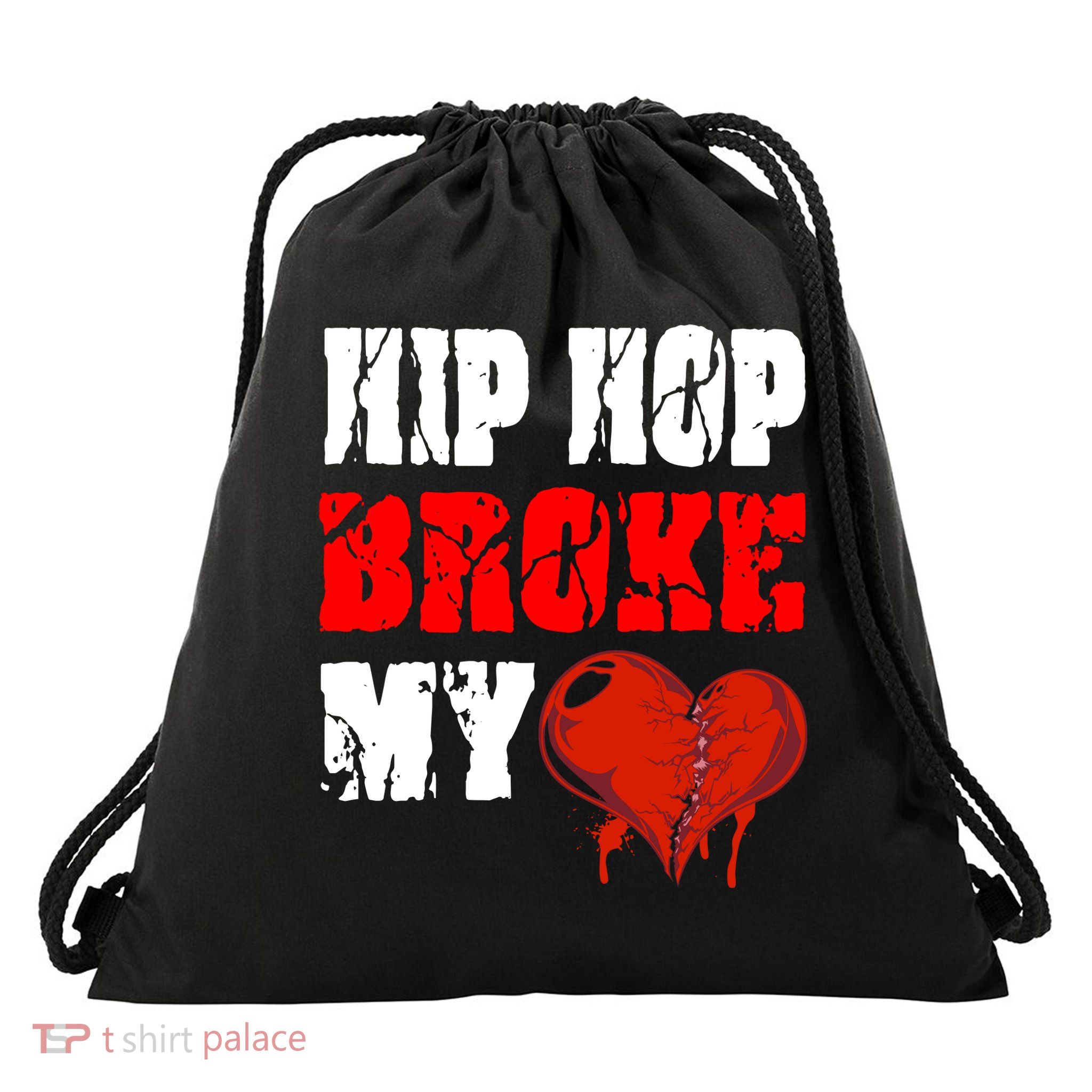 Hip Hop Broke My Heart Drawstring Bag