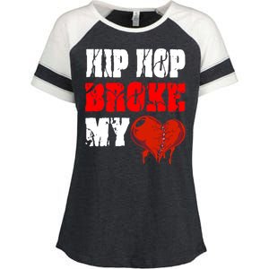 Hip Hop Broke My Heart Enza Ladies Jersey Colorblock Tee