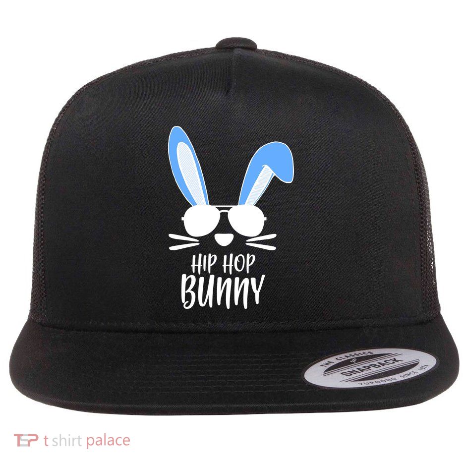 Hip Hop Bunny Flat Bill Trucker Hat