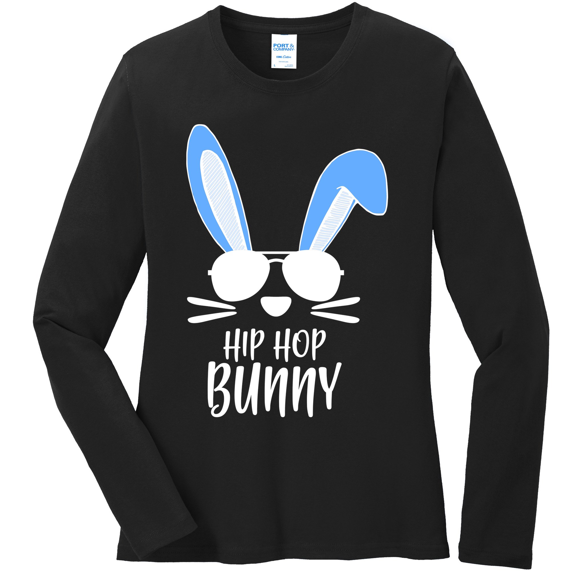 Hip Hop Bunny Ladies Long Sleeve Shirt