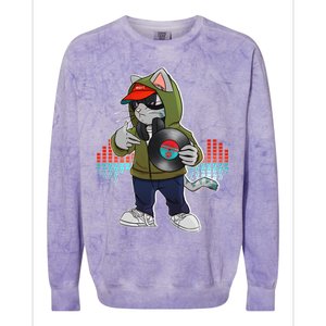 Hip Hop DJ Cat Catnip Records Colorblast Crewneck Sweatshirt