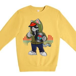 Hip Hop DJ Cat Catnip Records Premium Crewneck Sweatshirt