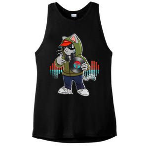 Hip Hop DJ Cat Catnip Records Ladies PosiCharge Tri-Blend Wicking Tank