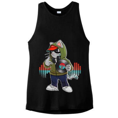 Hip Hop DJ Cat Catnip Records Ladies PosiCharge Tri-Blend Wicking Tank