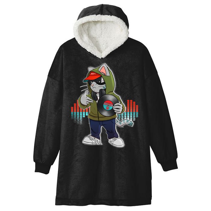 Hip Hop DJ Cat Catnip Records Hooded Wearable Blanket