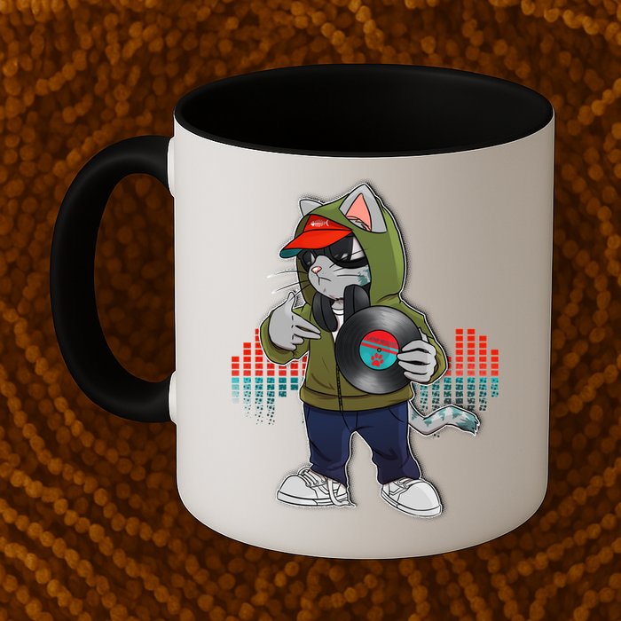 Hip Hop DJ Cat Catnip Records Mug