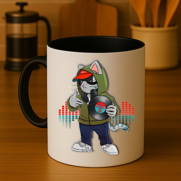 Hip Hop DJ Cat Catnip Records Mug