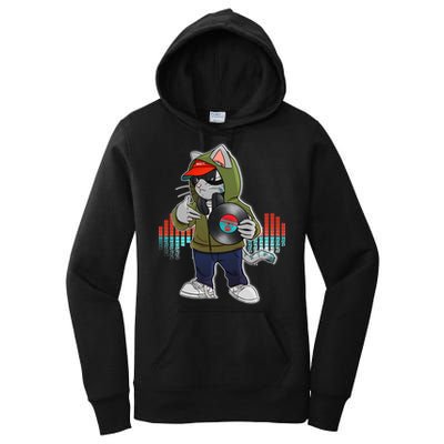 Hip Hop DJ Cat Catnip Records Women's Pullover Hoodie