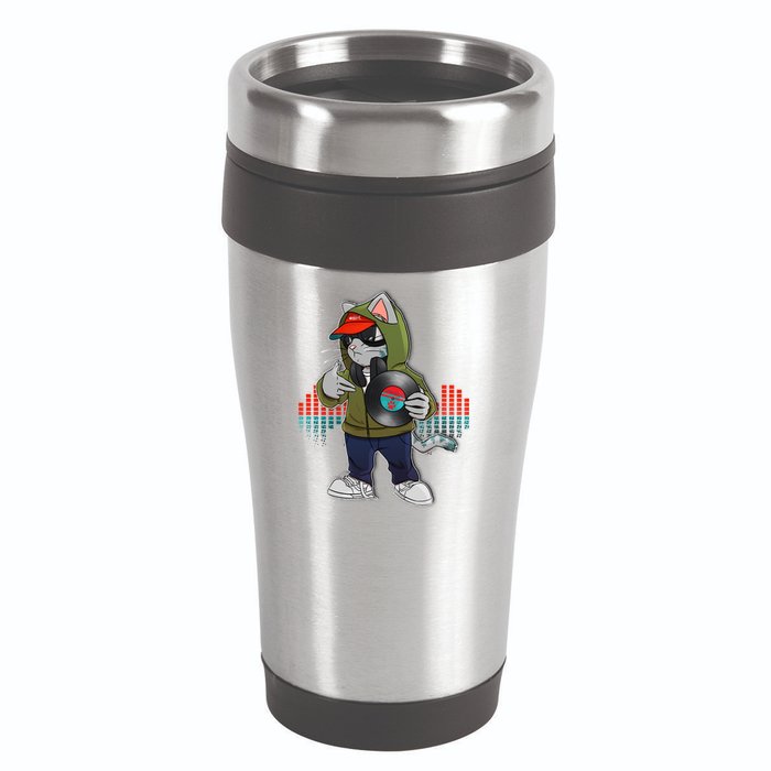 Hip Hop DJ Cat Catnip Records 16oz Travel Tumbler