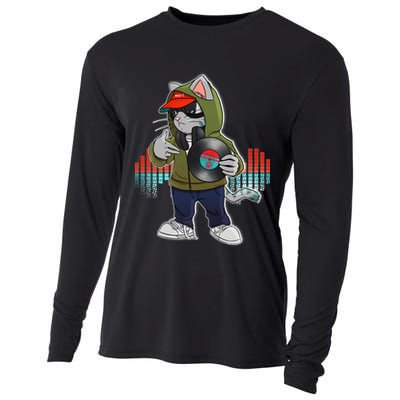 Hip Hop DJ Cat Catnip Records Cooling Performance Long Sleeve Crew