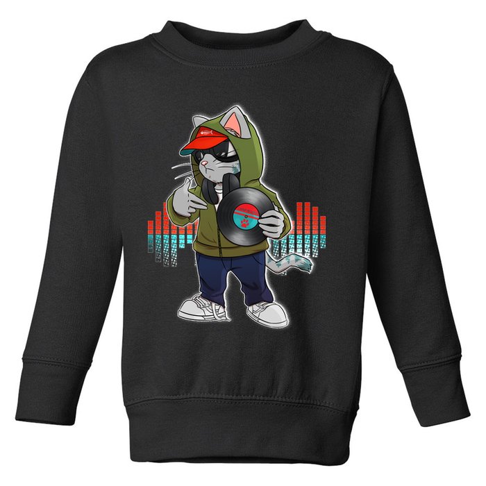 Hip Hop DJ Cat Catnip Records Toddler Sweatshirt
