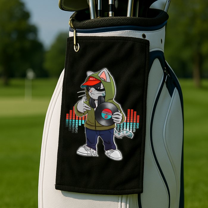 Hip Hop DJ Cat Catnip Records Golf Towel