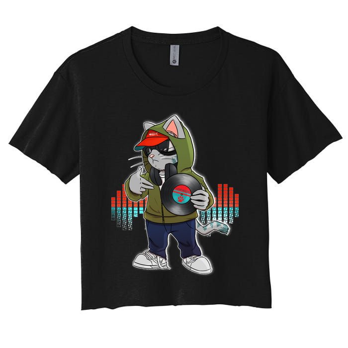 Hip Hop DJ Cat Catnip Records Crop Top