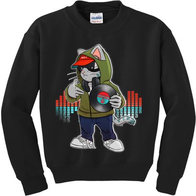 Hip Hop DJ Cat Catnip Records Kids Sweatshirt