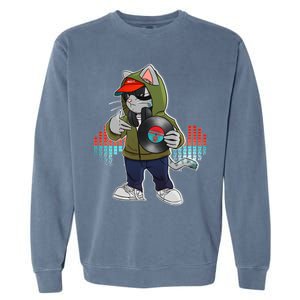 Hip Hop DJ Cat Catnip Records Garment-Dyed Sweatshirt