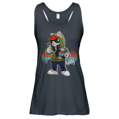 Hip Hop DJ Cat Catnip Records Ladies Essential Flowy Tank