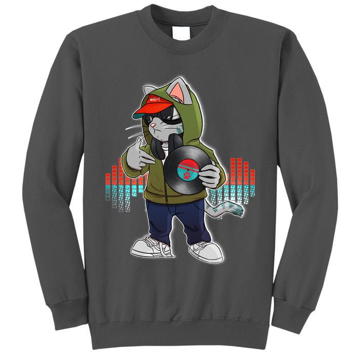 Hip Hop DJ Cat Catnip Records Tall Sweatshirt
