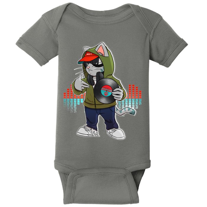 Hip Hop DJ Cat Catnip Records Baby Bodysuit