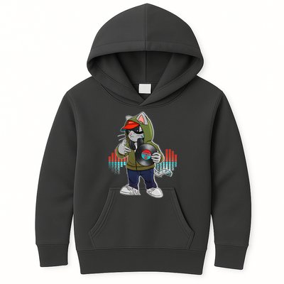 Hip Hop DJ Cat Catnip Records Kids Hoodie