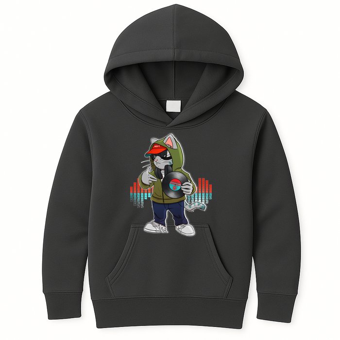 Hip Hop DJ Cat Catnip Records Kids Hoodie