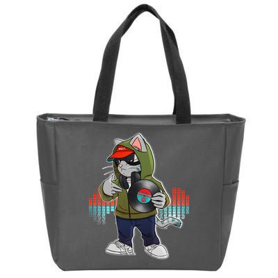 Hip Hop DJ Cat Catnip Records Zip Tote Bag