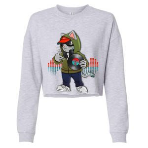 Hip Hop DJ Cat Catnip Records Cropped Pullover Crew