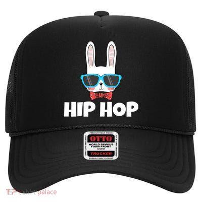 Hip Hop Easter Bunny High Crown Mesh Back Trucker Hat
