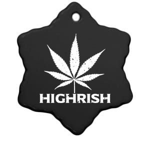 Highrish Irish Pot Leaf St Pattys Day Stoner Gift Ceramic Star Ornament