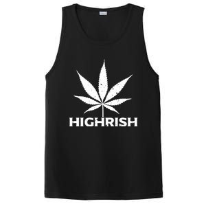 Highrish Irish Pot Leaf St Pattys Day Stoner Gift PosiCharge Competitor Tank