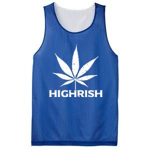 Highrish Irish Pot Leaf St Pattys Day Stoner Gift Mesh Reversible Basketball Jersey Tank