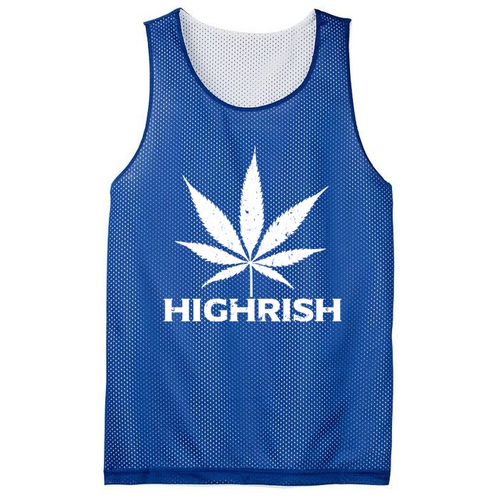 Highrish Irish Pot Leaf St Pattys Day Stoner Gift Mesh Reversible Basketball Jersey Tank