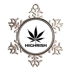 Highrish Irish Pot Leaf St Pattys Day Stoner Gift Metallic Star Ornament