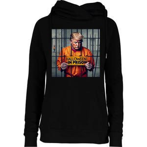 Halloween In Prison Funny Usa Political Womens Funnel Neck Pullover Hood