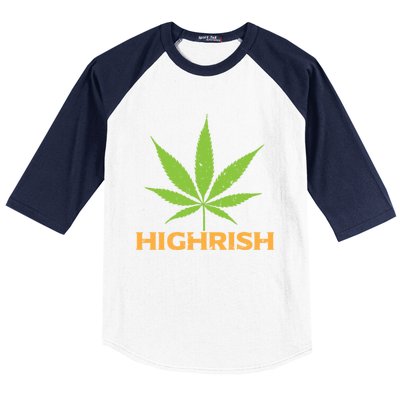 Highrish Irish Pot Leaf St Pattys Day Stoner Gift Baseball Sleeve Shirt