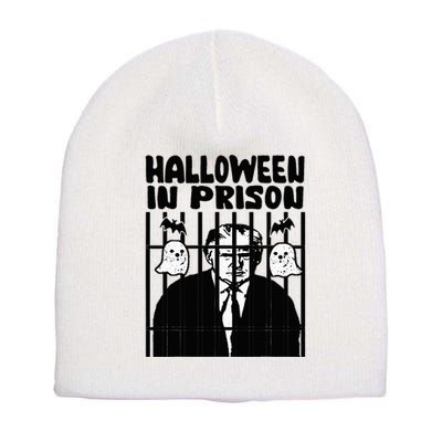 Halloween In Prison Funny Usa Political Short Acrylic Beanie