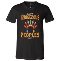 Happy Indigenous Peoples Day Native American Heritage Month V-Neck T-Shirt