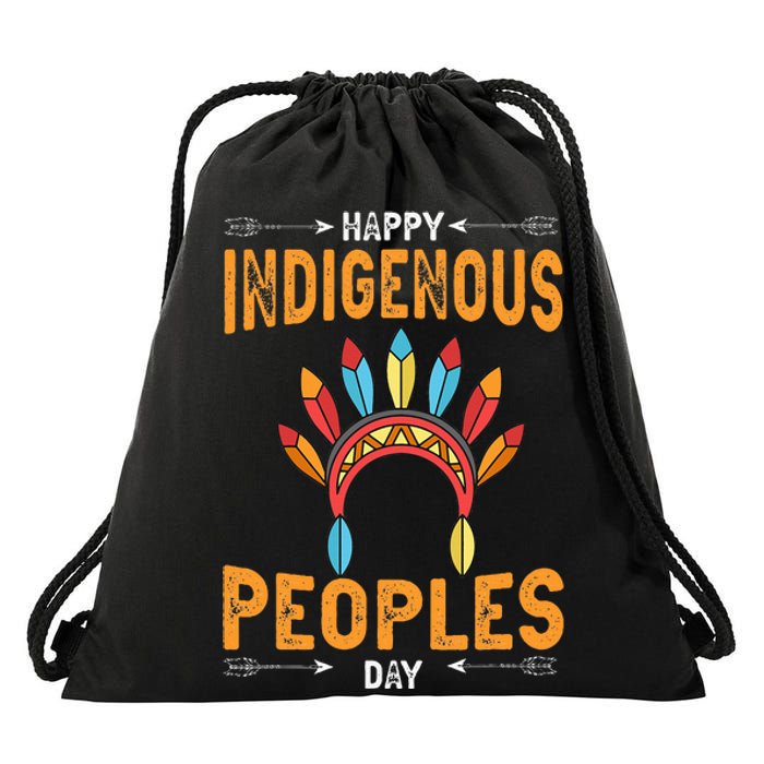 Happy Indigenous Peoples Day Native American Heritage Month Drawstring Bag