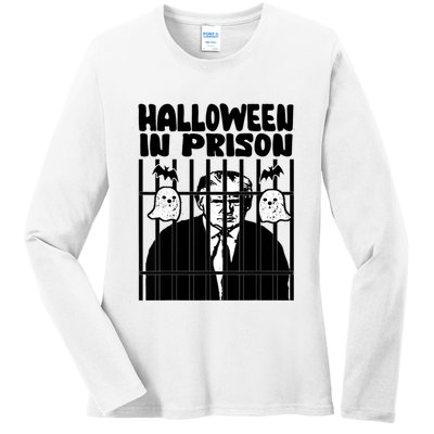 Halloween In Prison Funny Usa Political Ladies Long Sleeve Shirt
