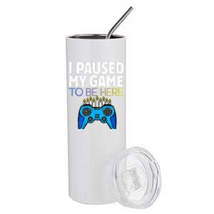 Hanukkah I Paused My Game to be here Controller Gamer  Stainless Steel Tumbler