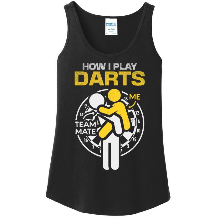 How I Play Darts Funny Darts Player Ladies Essential Tank