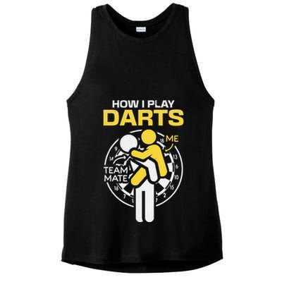 How I Play Darts Funny Darts Player Ladies PosiCharge Tri-Blend Wicking Tank